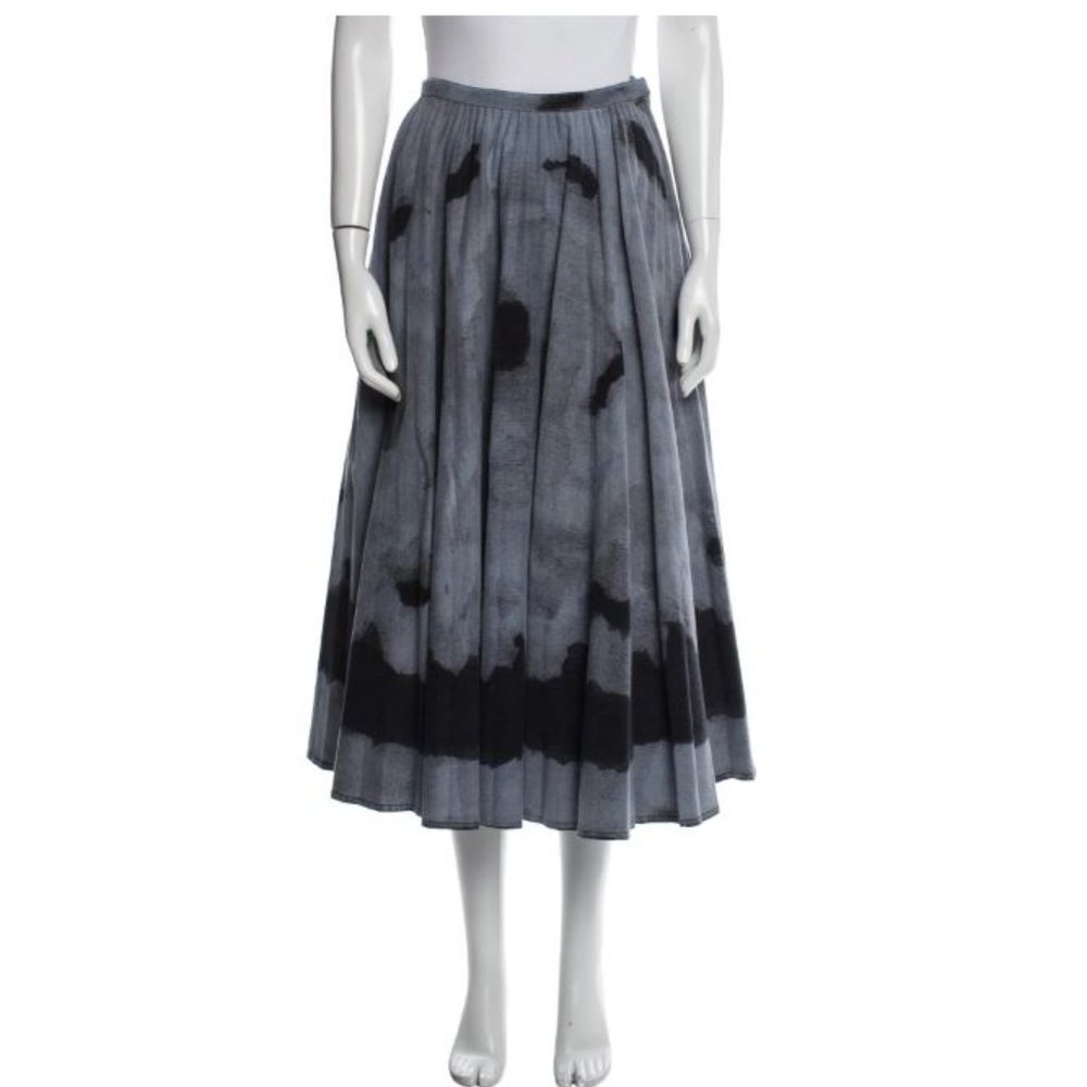Christian Dior Denim Pleated Skirt